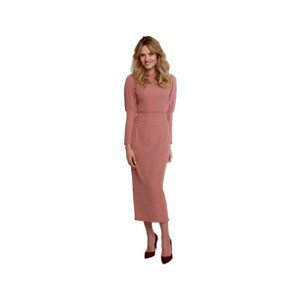Makover  Dámské midi šaty Blanchevere K079 růžová  Krátké šaty