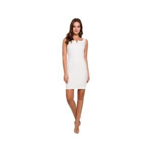Makover  Dámské mini šaty Isord K022 ecru  Krátké šaty Bílá