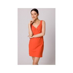 Makover  Dámské mini šaty Elaice K159 korálová  Krátké šaty Oranžová