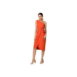 Makover  Dámské midi šaty Lynedamor K160 korálová  Krátké šaty Oranžová