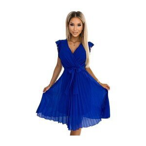 Numoco  Dámské květované šaty Polina královsky modrá  Krátké šaty