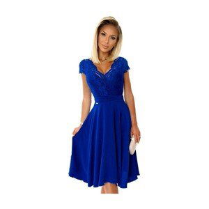 Numoco  Dámské krajkové šaty Linda královsky modrá  Krátké šaty