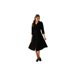 Stylove  Dámské košilové šaty Camedes S351 černá  Krátké šaty Černá