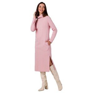 Bewear  Dámské svetrové šaty Kyres B274 pudrová růžová  Krátké šaty Růžová