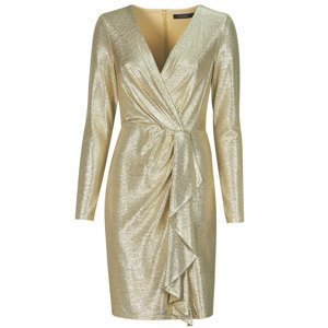 Lauren Ralph Lauren  CINLAIT-LONG SLEEVE-COCKTAIL DRESS  Krátké šaty Zlatá