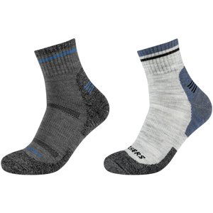 Skechers  2PPK Men Trail Wool Quarter Socks  Sportovní ponožky Šedá