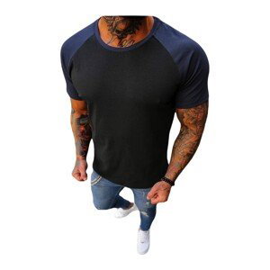 Ozonee  Pánské tričko Shaft černá a tmavě modrá  Trička s krátkým rukávem