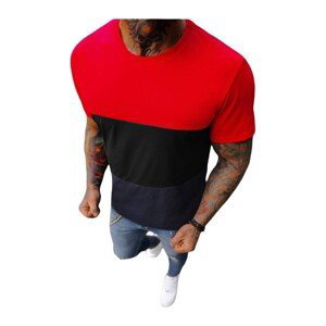 Ozonee  Pánské tričko Leisure červená  Trička s krátkým rukávem Červená