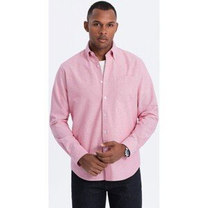 Ombre  Pánská košile s dlouhým rukávem Copperfog růžová  Košile s dlouhymi rukáv Růžová
