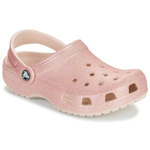 Crocs  Classic Glitter Clog K  Pantofle Dětské Růžová