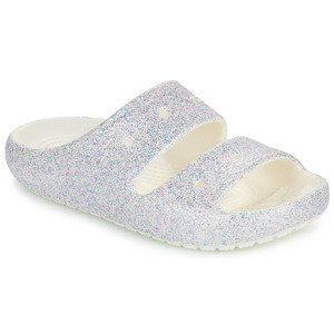 Crocs  Classic Glitter Sandal v2 K  SandÃ¡ly DÄ›tskÃ© BÃ­lÃ¡