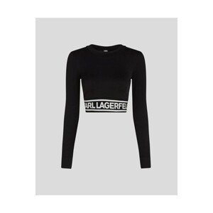 Karl Lagerfeld  240W1716 SEAMLESS LOGO  Svetry Černá