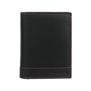 Grosso  Kožená černá pánská peněženka s červenou nití v krabičce  Peněženky Černá
