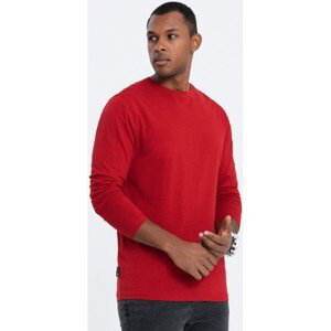 Ombre  Pánské tričko s dlouhým rukávem Eliwn červená  Trička s krátkým rukávem Červená