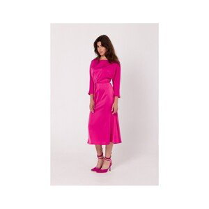 Makover  Dámské midi šaty Eubunga K177 růžová  Krátké šaty