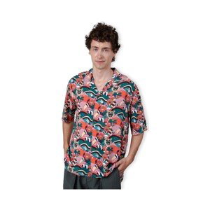 Brava Fabrics  Yeye Weller Aloha Shirt - Red  Košile s dlouhymi rukáv