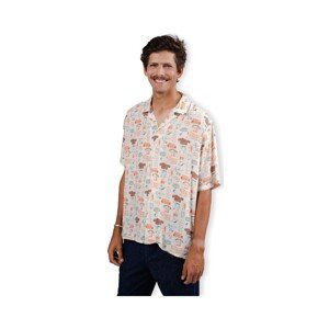 Brava Fabrics  Buffet Aloha Shirt - Sand  Košile s dlouhymi rukáv Bílá