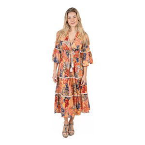 Isla Bonita By Sigris  Dlouhé Midi Šaty  Společenské šaty Oranžová