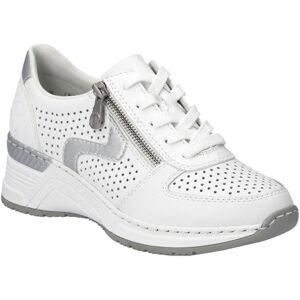 Rieker  N4340  Šněrovací společenská obuv Bílá