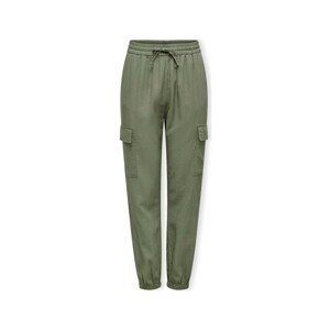 Only  Noos Caro Pull Up Trousers - Oil Green  Kalhoty Zelená