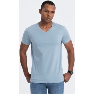 Ombre  Pánské tričko s krátkým rukávem Heman jeansová  Trička s krátkým rukávem Modrá