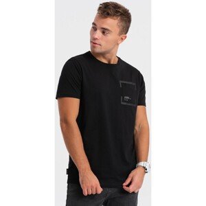 Ombre  Pánské tričko s krátkým rukávem Themphie černá  Trička s krátkým rukávem Černá