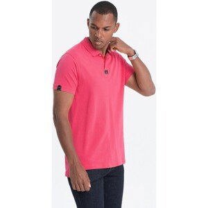 Ombre  Pánské tričko s límečkem Dikrils tmavě růžová  Trička s krátkým rukávem