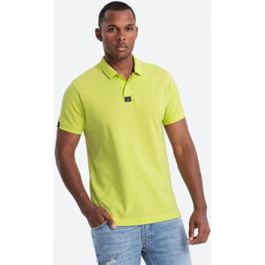 Ombre  Pánské tričko s límečkem Krarond limetková  Trička s krátkým rukávem Zelená