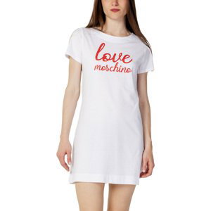 Love Moschino  STAMPA LOGO W 5 929 27 M 4405  Krátké šaty Bílá