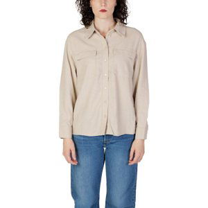 Only  ONLCARO L/S OVS LINEN BL SHIRT CC PNT 15278795  Košile / Halenky Béžová