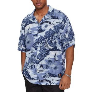 Tommy Hilfiger  AO HAWAIIAN CAMP DM0DM18950  Košile s krátkými rukávy Modrá