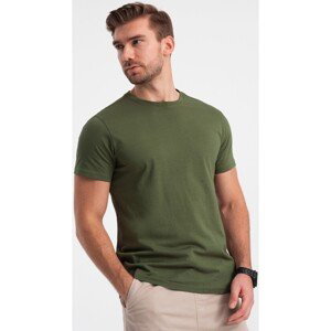 Ombre  Pánské tričko s krátkým rukávem Douma olivová  Trička s krátkým rukávem Zelená