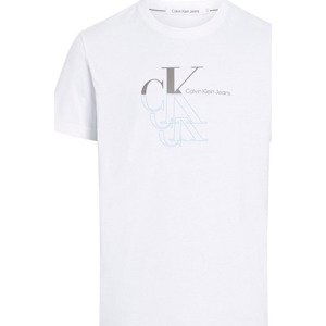 Calvin Klein Jeans  J30J325352 - MONOGRAM ECHO  Polo s dlouhými rukáv Bílá