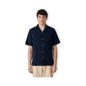 Portuguese Flannel  Cord Camp Collar Shirt - Navy  Košile s dlouhymi rukáv Modrá