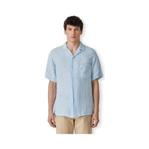 Portuguese Flannel  Linen Camp Collar Shirt - Sky  Košile s dlouhymi rukáv Modrá