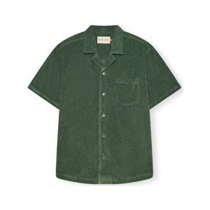 Revolution  Terry Cuban Shirt S/S - Dustgreen  Košile s dlouhymi rukáv Zelená