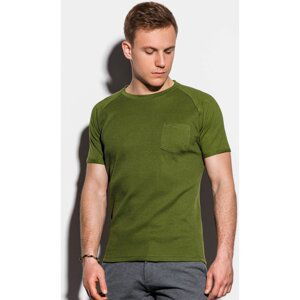 Ombre  Pánské basic tričko Henshaw olivové  Trička s krátkým rukávem