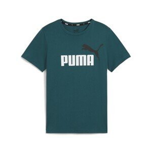 Puma  ESS+ 2 COL LOGO TEE  Trička s krátkým rukávem Dětské Zelená