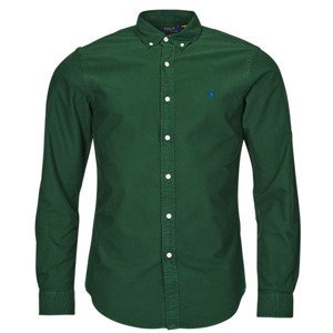 Polo Ralph Lauren  CHEMISE AJUSTEE SLIM FIT EN OXFORD LEGER  Košile s dlouhymi rukáv Zelená