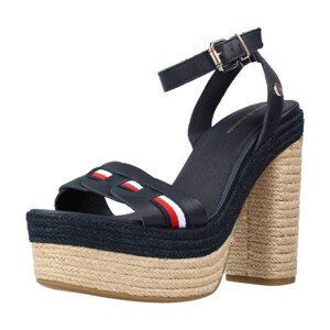 Tommy Hilfiger  TH INTERLACE HIGH HEEL S  Sandály Modrá