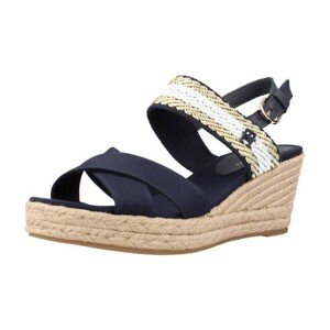 Tommy Hilfiger  GOLDEN WEBBING MID WEDGE  Sandály Modrá