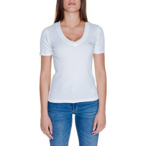 Calvin Klein Jeans  WOVEN LABEL RIB V-NECK J20J223274  Trička s krátkým rukávem Bílá