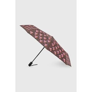 Deštník Moschino hnědá barva