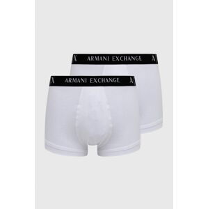 Boxerky Armani Exchange (2-pak) pánské, bílá barva