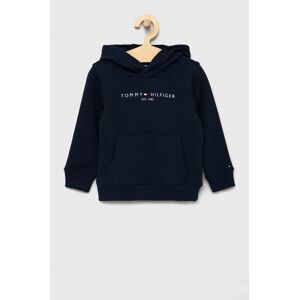 Dětská bavlněná mikina Tommy Hilfiger tmavomodrá barva, s aplikací, KS0KS00213