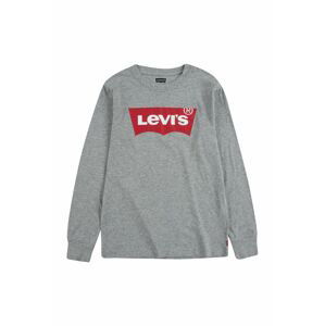 Dětské tričko s dlouhým rukávem Levi's šedá barva, s potiskem
