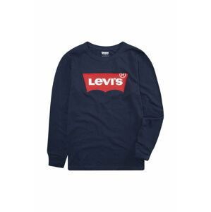 Dětské tričko s dlouhým rukávem Levi's tmavomodrá barva, s potiskem