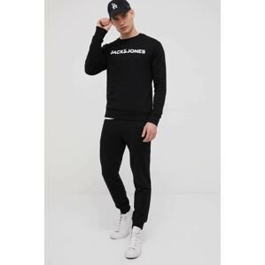 Bavlněná tepláková souprava Jack & Jones pánský, černá barva