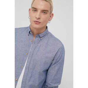 Košile Jack & Jones pánská, fialová barva, slim, s límečkem button-down