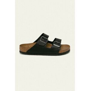 Kožené pantofle Birkenstock Arizona SFB pánské, černá barva